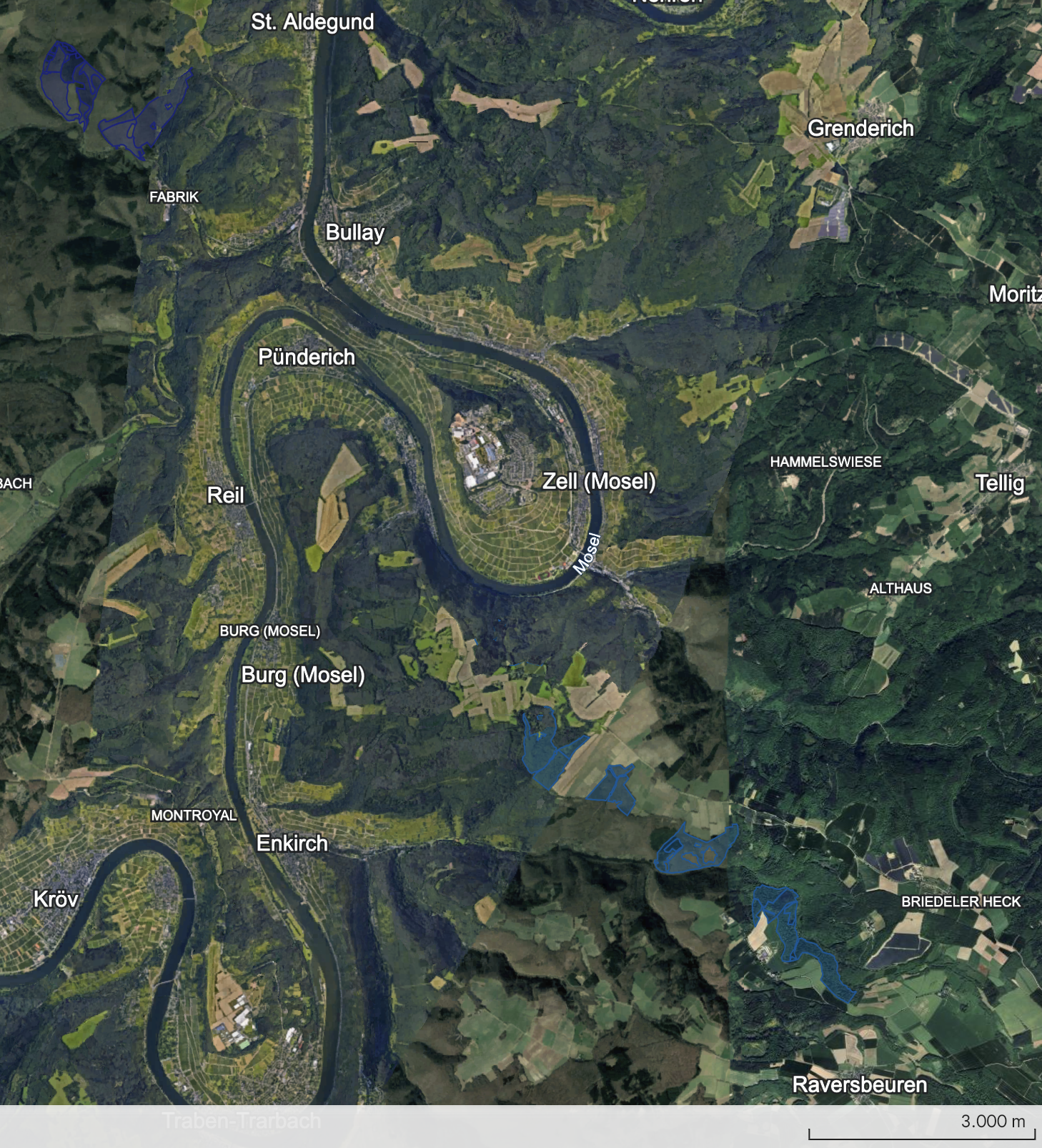 woodify, Pronaturierung Moselschleife, Karte mit Projektflächen